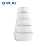 WUJOSUB Metal Sublimation Food Storage Bowl 5 pcs Enamel Sublimation Bowl Set