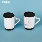 WUJOSUB Eco-friendly Sublimation Blanks 12oz Sublimation Mug with Silicone Lid and Base