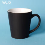 WUJOSUB Tasse à café magique en céramique 12 oz 17 oz Tasse à changement de couleur en forme de cône
