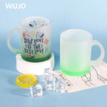 WUJOSUB Красочная кружка из матового стекла для сублимации, стеклянная кружка на 11 унций для сублимации