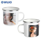 WUJOSUB Metal Enamel Sublimation Cup S/S Rim 12oz Enamel Sublimation Mug