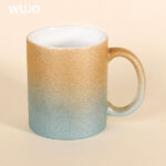 WUJOSUB 11oz Sublimation Coffee Mug 2 Tone Glitter Ceramic Mug for Sublimation