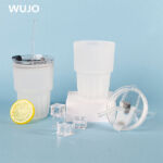 WUJOSUB 12 унций Стеклянная сублимационная чашка Пустая сублимационная кружка из матового стекла с соломой