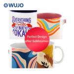 WUJOSUB Mug Sublimasi Kosong 11oz Mug Sublimasi Keramik Putih Polos