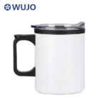 昇華ブランク 12 オンス 14 オンス ストレート ステンレススチール コーヒー カップ 透明な平らな蓋付き