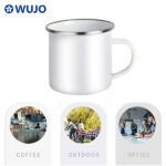 WUJOSUB Metal Enamel Sublimation Cup S/S Rim 12oz Enamel Sublimation Mug