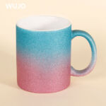 WUJOSUB 11oz Sublimation Coffee Mug 2 Tone Glitter Ceramic Mug for Sublimation