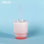 WUJOSUB Sublimation Travel Mug 12 oz Sublimation Mug en verre avec couvercle et cuillère