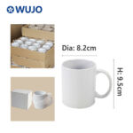 WUJOSUB Mug Sublimasi Kosong 11oz Mug Sublimasi Keramik Putih Polos