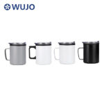 昇華ブランク 12 オンス 14 オンス ストレート ステンレススチール コーヒー カップ 透明な平らな蓋付き