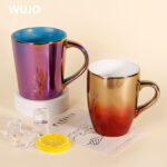 WUJOSUB Customized Color 11oz Ceramic Plating Mug with Sublimation Coating