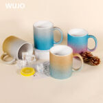 WUJOSUB 11oz Sublimation Coffee Mug 2 Tone Glitter Ceramic Mug for Sublimation