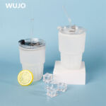 WUJOSUB 12 унций Стеклянная сублимационная чашка Пустая сублимационная кружка из матового стекла с соломой